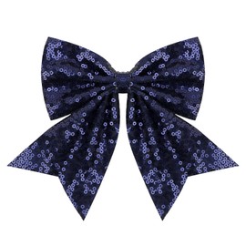 Brimekichio Cheer Bows Big Large Navy Blue Hair Bow, Glitter Big Bows for Girls Cheerleading Bows Cheer Accessories Blue Hair Accessories