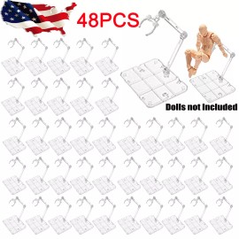 Unbranded 48Pcs Adjustable Action Figure Display Holder Base for HG144 Doll Model Stand US