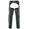Dream Apparel Mens Distressed Brown Leather Motorcycle Riding Chaps with