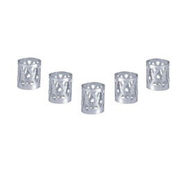 Haar Flechten Perlen, 100 Teile/beutel Neue Bunte Haar Flechten Perlen Ringe Manschette Styling Dekoration Werkzeuge Haar Dekoration Zubehör 7 Farben(Silber)