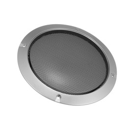 Motoforti Universal Speaker Grille Cover, 6.5 Inch, Metal Plastic, Silver Tone Black, 1 Pcs