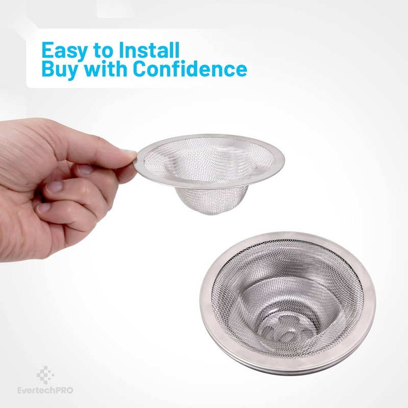 PLB23016 EvertechPRO Universal Mesh Sink Strainer, Drain Screen for Kitchen