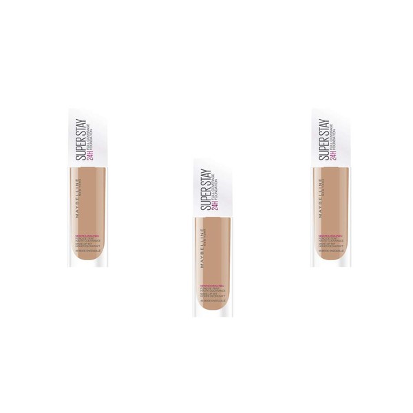 Maybelline New York Superstay 24H Long-Lasting Liquid Foundation - 48 Sun Beige, Pack of 3 x 30 ml