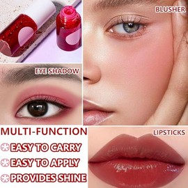 Tintas Labiales Permanente Tinte De Labios Gloss Liquida Water Tint Coreana Lip Maquillaje 4 Piezas LíQuidas Hidratante Mejillas Brillo Hydrating Chee