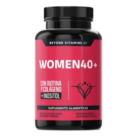 Beyond Vitamins | Women 40+ | Isoflavonas De Soya | Biotina, Inositol Y Colágeno Hidrolizado Polvo | Probióticos Mujer Activos | Cápsulas Vegetales - Vitaminas Mujer / Hombre - 180 Cápsulas