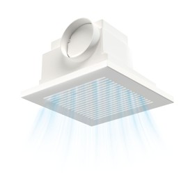 VntSmt Bathroom Ceiling Exhaust Fan, 100 CFM 1.0 Sones Ultra Quiet, 9.5" Panel 8.27"x8.27" Mount, 4" Duct, Energy Efficient Household Ventilation Fan for Bathroom Home Office