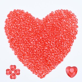 LYFJXX Red Hearts, 1000pcs Small Red Acrylic Hearts, Tiny Plastic Heart Valentine's Day Decorations, Valentine Hearts Vase Fillers for Home Decor