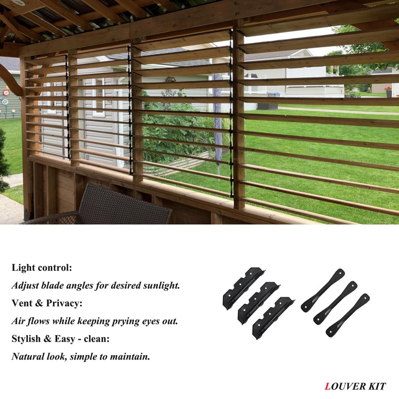Explranltec Deck Sunblind System Brackets, Louver Hardware System for Blinds