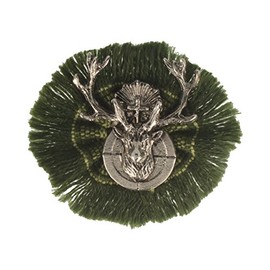Hutanstecker Hat Badge/Hunting Emblem | Costume Pin – Deer Hunting Round Diameter 4.5 cm with Green Frill