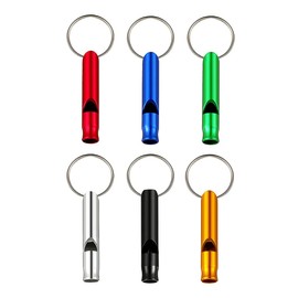 Aluminum Whistle, 6 Pcs Super Loud Outdoor Survival Whistle with Key Ring for Outdoor Sports, Camping, Hiking (6 Colors)