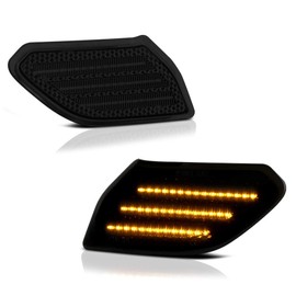 VIPMOTOZ Full LED Side Marker Light Front Fender Parking Lamp Assembly Housing For 2018-2023 Jeep Wrangler JL & Gladiator, Black Housing, Smoked Lens, 2-Piece Driver & Passenger Side Set