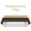 Black Gold Party Table Cloth Decorations - GREATRIL 2 Packs