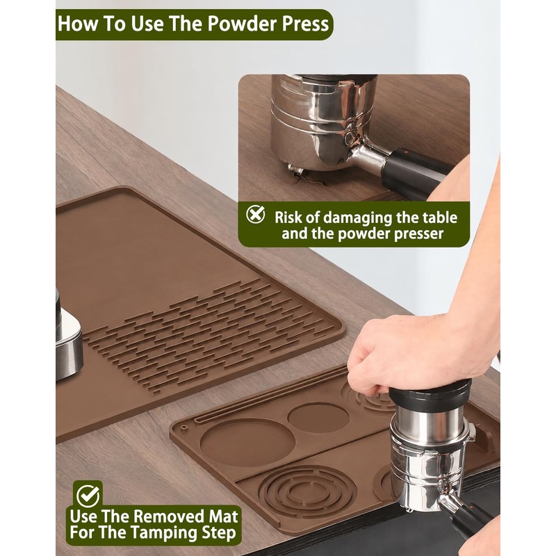 Silicone Coffee Mat with Tamping Station Compatible with Ninja Luxe
