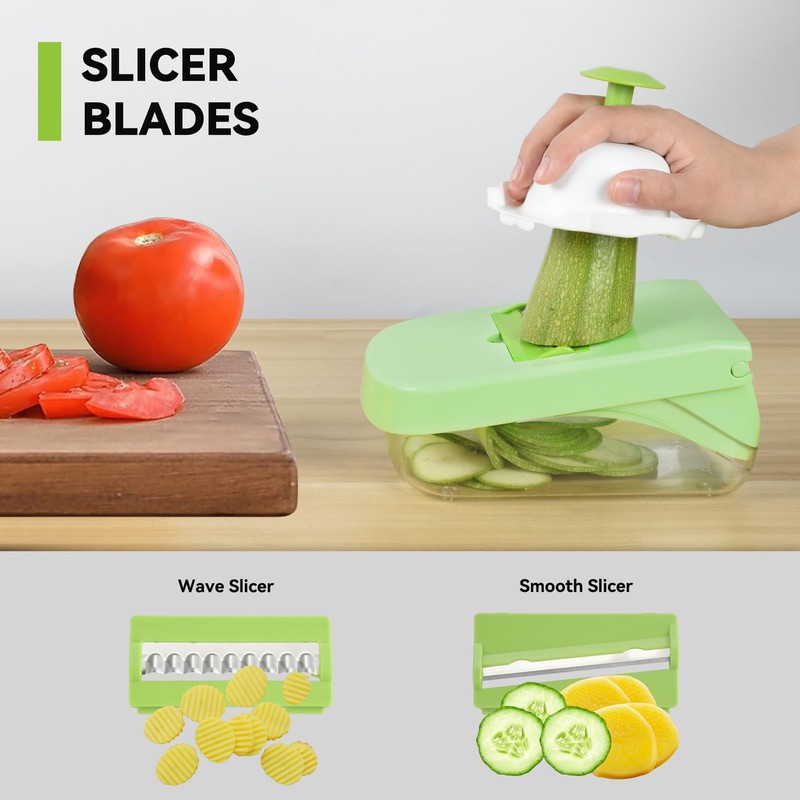Romon Vegetable Slicer, Slicer, Vegetable Cutter, 14 in 1 Multifunctional