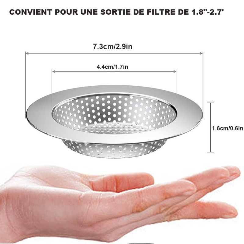 Voarge 2 x Kitchen Sink Filters, Stainless Steel Metal Sink