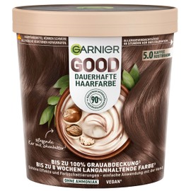 Garnier Good Permanent Hair Colour 5.0 Coffee Rust Brown - Colouration without Ammonia, Up to 100% Grey Coverage, Pack of 1