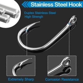 Fishing Live Bait Hooks, 40pcs Bait Hooks Live Bait Saltwater Circle Hooks Strong Stainless Steel Hooks Catfish Hooks Sharp Saltwater Fishing Hooks