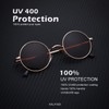 KALIYADI Round Polarized Sunglasses for Men Women Small Retro Metal
