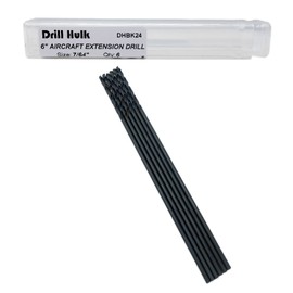 7/64-Inch x 6-Inch Aircraft Extension Black Oxide Drill Bit, Premium M2 High Speed Steel, Extra Length, for Metal, Plastic, Wood