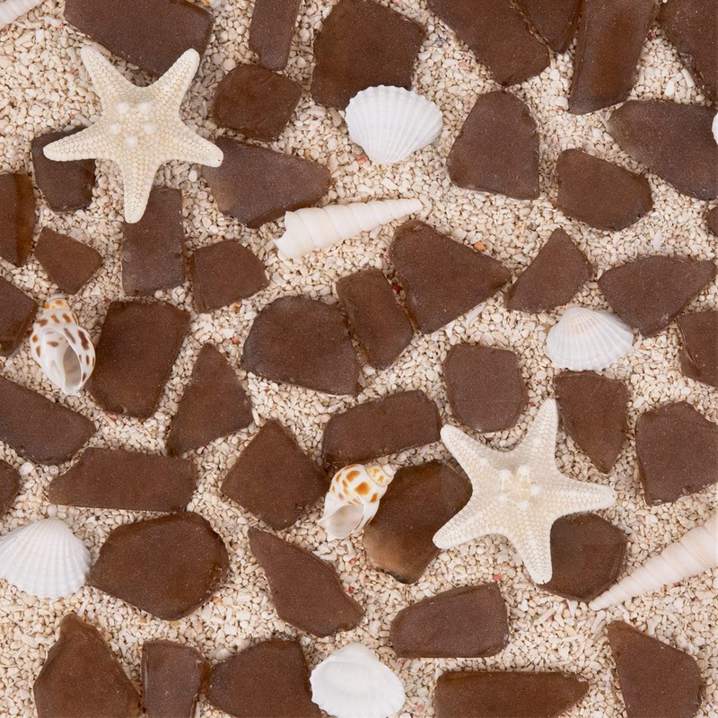 Sea Glass for Crafts - 16oz Brown Frosted Seaglass Pieces