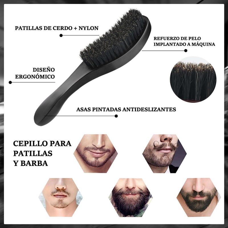 CHENGBAO Cepillo ondulado,cepillo de pelo para hombre, juego de cepillo