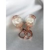 Decorated earrings with dandelion, rose gold-plated, handmade, secure clasp