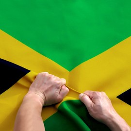 Anley Rip-Proof Double Sided 3-Ply Jamaica Flag 3x5 Ft - Canvas Header and Wrinkle Resistant - The Longest Lasting Jamaican National Flags 3X5 Ft