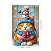 Christmas Garden Flag 12 x 18 Double-Sided Winter Snowman Cat