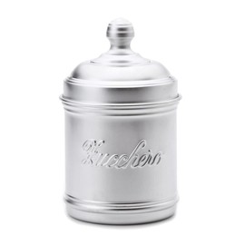 Italo Ottinetti Dull Aluminum Storage Canister, Plain Or with Inscription 10 cm Zucchero, Aluminium, Metallic, One Size