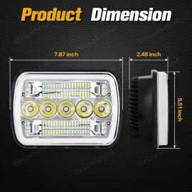 Unbranded 5x7"7x6"LED Headlights for Ford F150 F250 F350 Ranger 1976-1986 Hi Lo Beam 1pcs