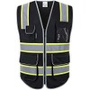 XIAKE Black Reflective Safety Vest for Men & Women High
