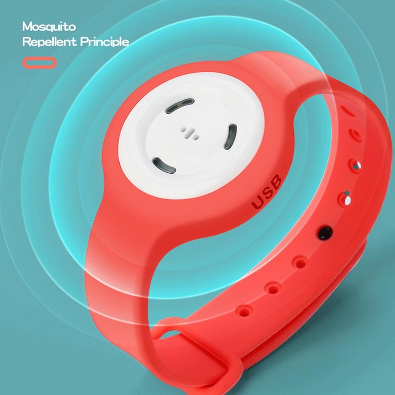 Portable Kids Mosquito Repellent Silicone Wristband USB Charging Ultrasonic Wristband