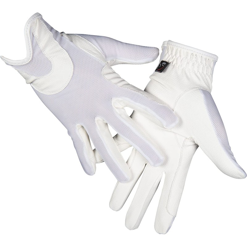 HKM Grip Mesh Riding Gloves 1200 White 8