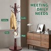 Wood Coat Rack Stand, Wooden Coat Rack Freestanding with Sturdy