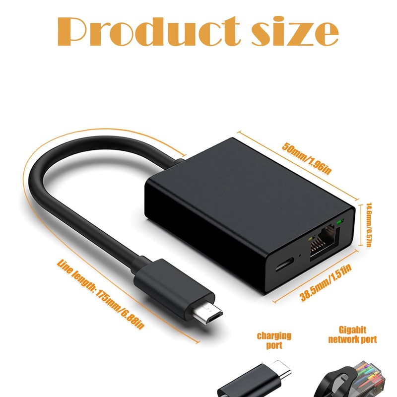 Micro USB to RJ45 Ethernet Adapter – High-Speed Network Connection
