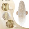 HYYLFS Claw Clip in Ponytail Extension 30 Inch Long Wave