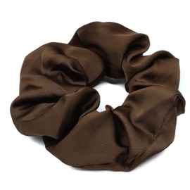 Mytoptrendz® Plain Satin Scrunchie Soft Hair Tie Pony Tail Holders Bobbles Girls Women Up Do Hair Accessories (Brown)