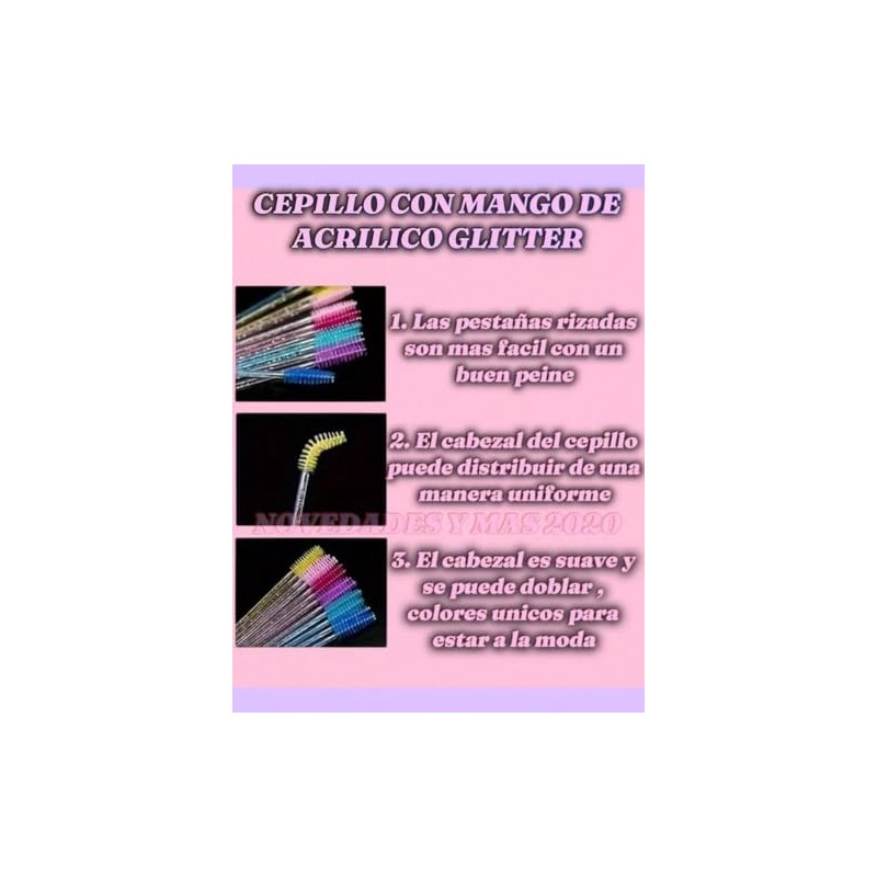 kit 50 Parches De Hidrogel+50 Cepillo Glitter+100 Microbrush, Para Extensión