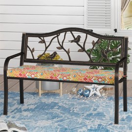 FUNHOME Outdoor Bench Cushion Covers,45" x 18" x 3", No Insert! Patio Cushion Covers for Outdoor Furniture,Water Resistant Patio Loveseat Cushion Covers 1 Pack, Corinthian Dapple (Covers ONLY)