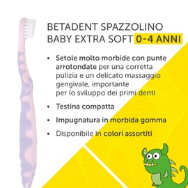 Betadent 15-teiliges Set für Kinderzahnbürsten, extra weich, 0-4 Jahre, weiche Borsten mit abgerundeten Spitzen, geeignet für Kinderzähne, 15 Stück, verschiedene Farben