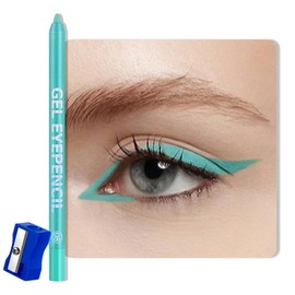 QIDSTERS Lake Blue Matte Gel Eyeliner Pencil, Multi-Use Waterline Eyeliner with Sharpener, Sharpenable Eye Liner Waterproof Smudge Proof, High Pigmented Eye Makeup Liners, Vegan & Cruelty-Free 08