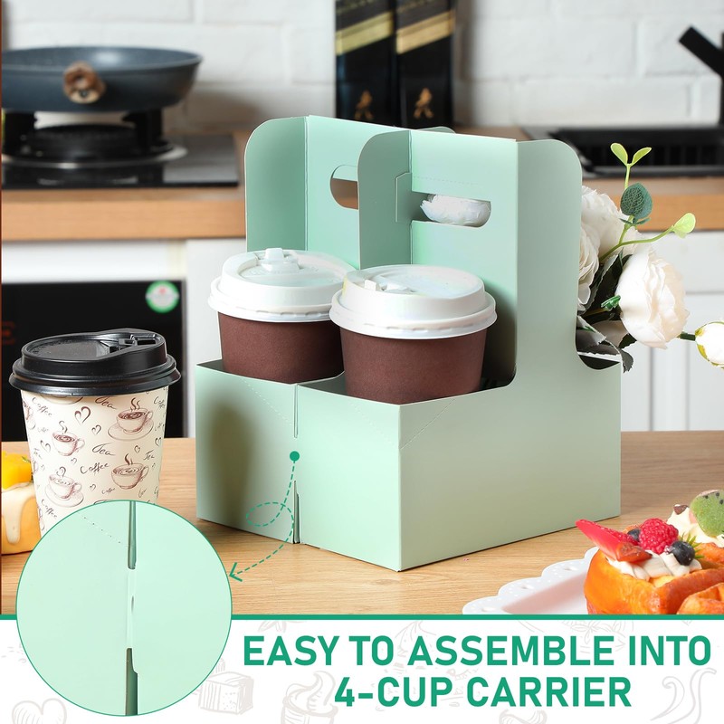 Kosiz 60 Pcs 2 Cups Drink Carrier with Handle 6.9