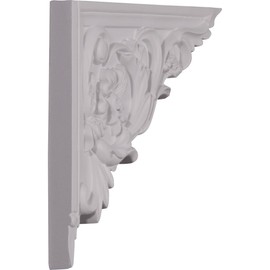 Ekena Millwork SB08X06FL-R Flower, Right Stair Brackets, 8 5/8"W x 6 1/4"H x 5/8"D, Primed