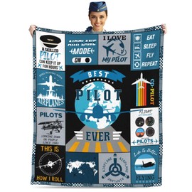 Pilot Gifts Blankets, Aviation Gifts, Birthday Gifts for Pilots, Pilot Gifts for Men/Women, Pilot Gifts Aviation, Aviation Gifts for Pilots, Airplane Gifts Throws 50"X60" (Pilot Blanket, 50"X60")