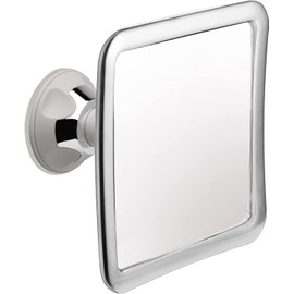 MIRRORVANA Fogless Shower Mirror for Shaving with Upgraded Suction-Cup, 1X Magnifying, 6.3 x 6.3 Inch (Chrome Frame, Grey Suction)