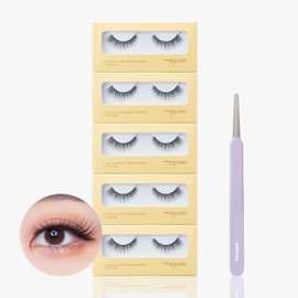 EYEME Eyelash NO.S30 – Self Adhesive Eyelashes for a Perfect Fit, Wispy Cat Eye Lashes for Beginners, Press-On Natural False Eyelashes for a Comfortable All-Day Look, Korean Beauty, K-Beauty Makeup