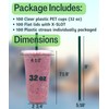 [100 SETS] 32 oz Clear Plastic Cups with Lids and