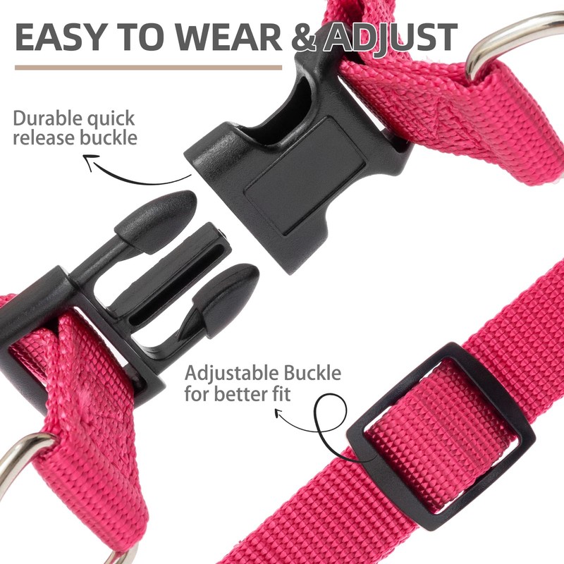 PUPTECK No Pull Dog Harness Adjustable Basic Nylon Step in