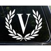 Letter V, Large Size, Decorative Monogram - 9" x 10"-