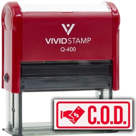 Rubber Stamp C.O.D. (Cash On Delivery) Self Inking Rubber Stamp (Red Ink) - Q-400